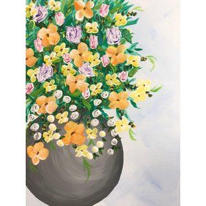 Blooming Bouquet Acrylic Painting 9 x 12 Artwork
